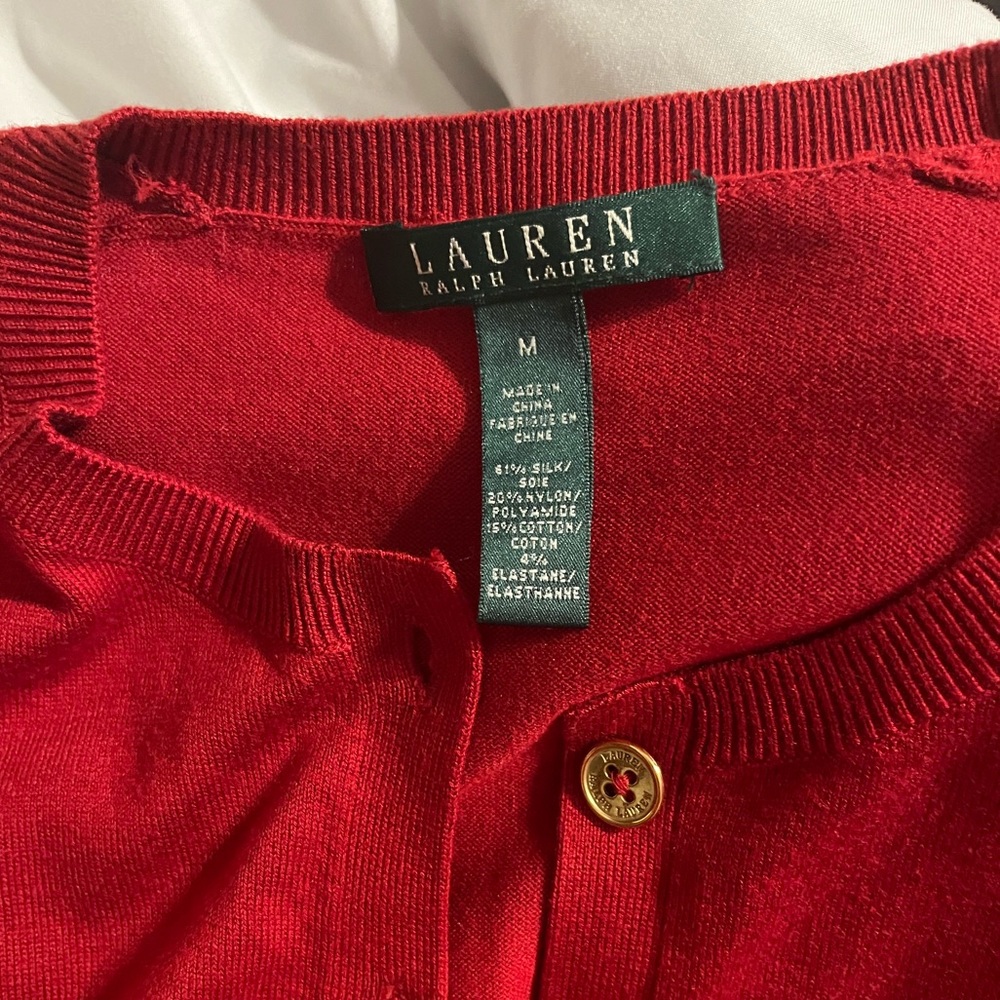 Red Ralph Lauren cardigan new condition
